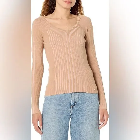 Guess Allie V-Neck Long Sleeve Sweater - Picture 3 of 9